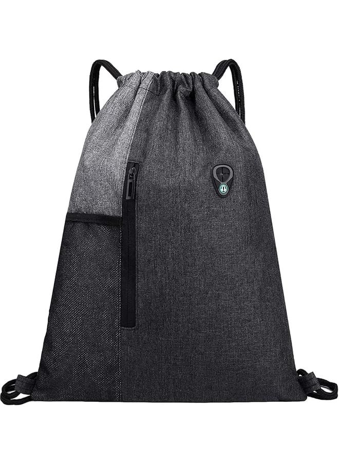 Gym Bag Drawstring Backpack,Waterproof Gym sack PE Bag with Zipper and Mesh Pockets,Best for Outdoor Sports,Yoga,Swimming