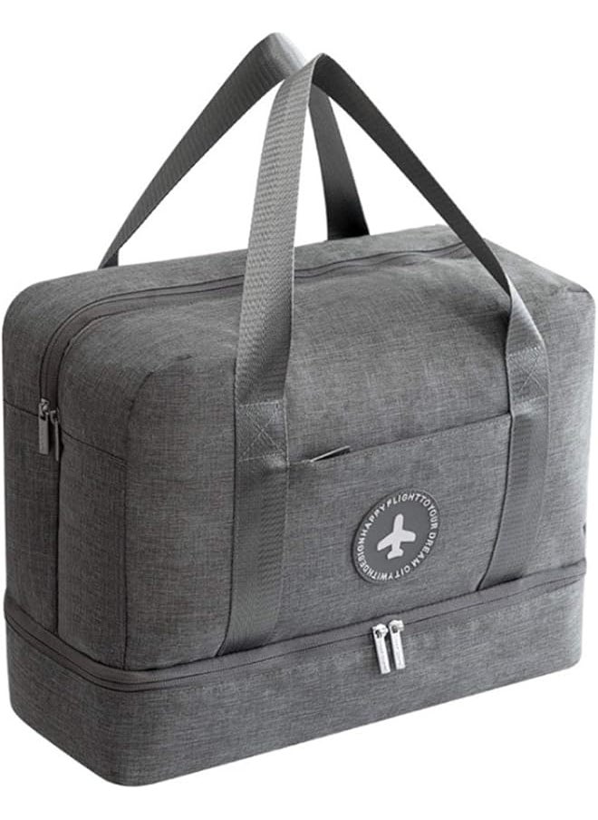 promass Sports Gym Duffel Bag with Wet Pocket & Shoes Compartment -Grey