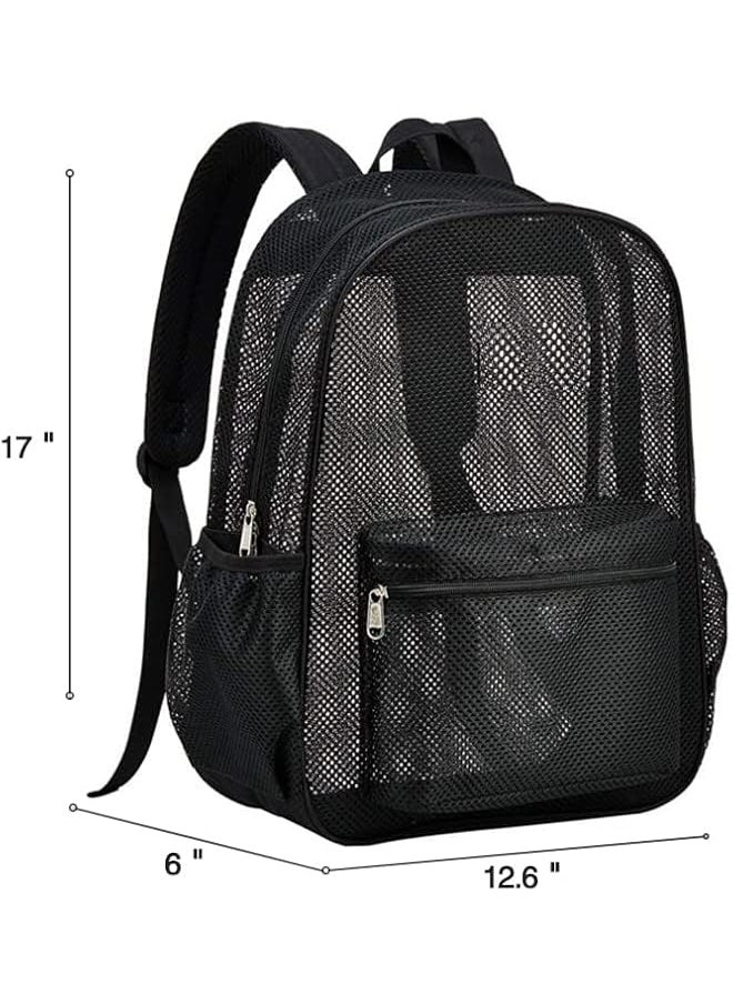 promass Mesh Backpack,See Through Mesh Bookbag Semi-transparent Student Backpack for Swimming Beach Outdoor Sports