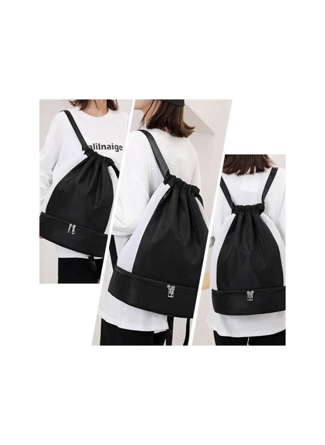 promass Large Drawstring Backpack Sports Gym Sackpack Basketball Bag String Bag Cinch Beach Swim Bag for Women Men