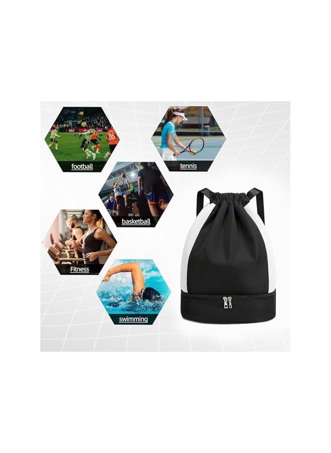 promass Large Drawstring Backpack Sports Gym Sackpack Basketball Bag String Bag Cinch Beach Swim Bag for Women Men