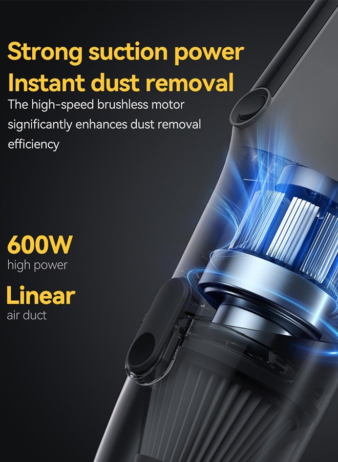 Dynamic Clean Vacuum 2-in-1 Handheld & Stick Cleaner with 16000Pa Ultra Suction, Low-Noise Operation and 3 Versatile Brushes 600 W DX120C Gray