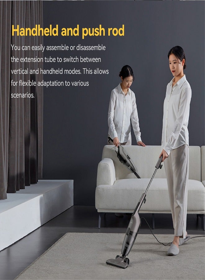 Dynamic Clean Vacuum 2-in-1 Handheld & Stick Cleaner with 16000Pa Ultra Suction, Low-Noise Operation and 3 Versatile Brushes 600 W DX120C Gray