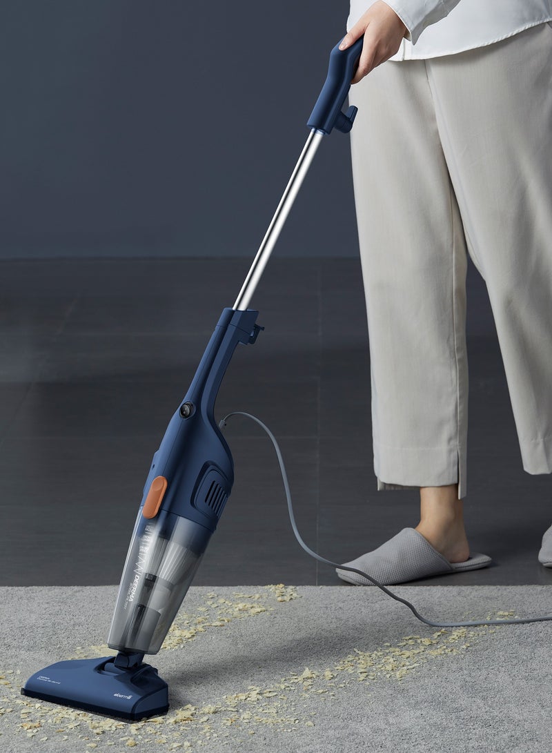 Vacuum Cleaner, Light Weight Handheld Vacuum Cleaner, 12kPa Strong Suction, Three Brush Heads, Triple Layer Filtration, 1.2L Large Dust Cup, Washable Filter and Easy to Assemble - 1.2 L 600 W DX115C-Pro Blue