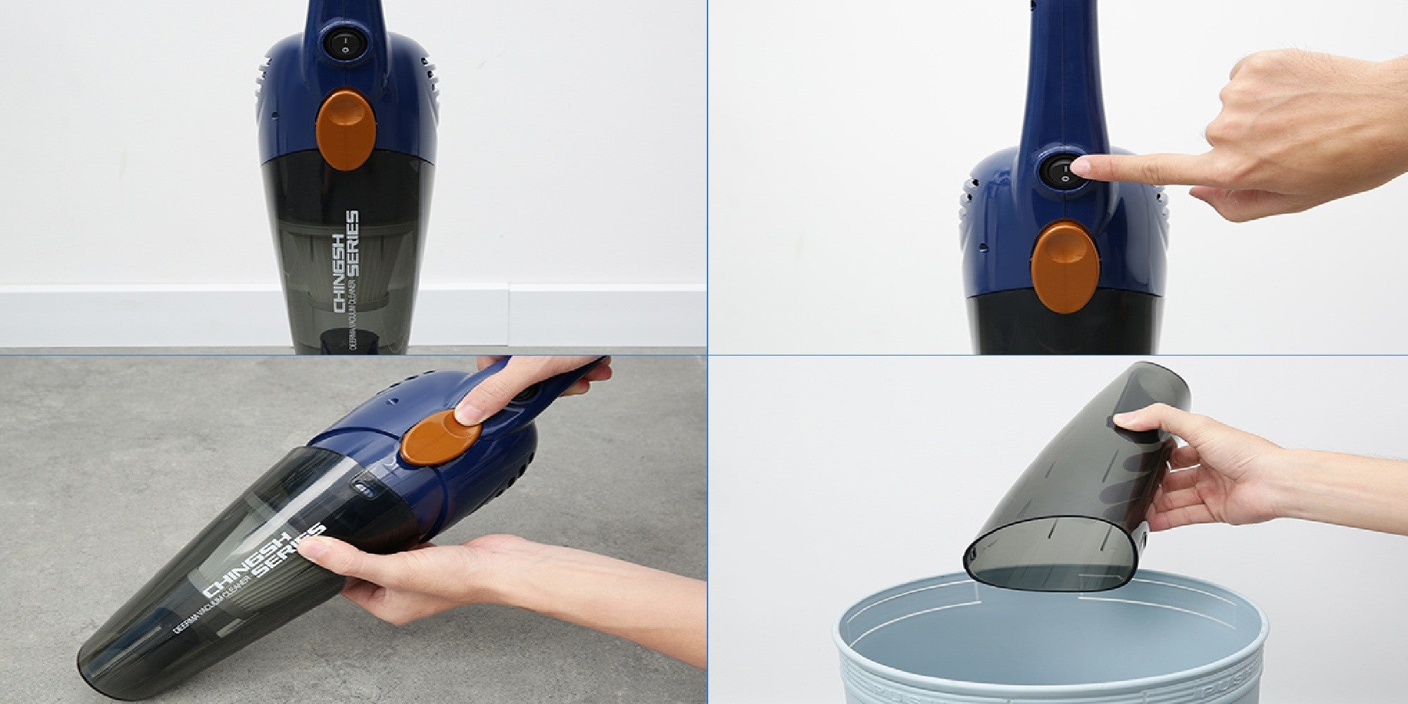 Vacuum Cleaner, Light Weight Handheld Vacuum Cleaner, 12kPa Strong Suction, Three Brush Heads, Triple Layer Filtration, 1.2L Large Dust Cup, Washable Filter and Easy to Assemble - 1.2 L 600 W DX115C-Pro Blue