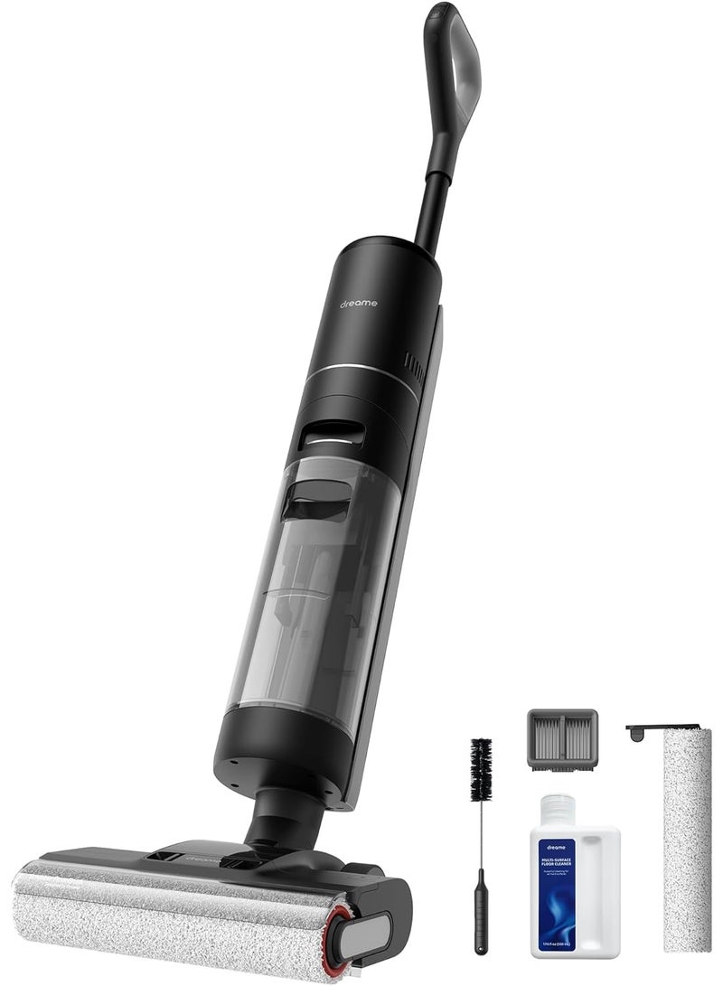 Dreame H12 PRO Wet Dry Vacuum Cleaner, Dual-Edge Cleaning Smart Floor Cleaner Cordless Vacuum and Mop, One-Step Hot Air Dryingfor Hard Floors 900 ml 300 W H12-PRO Black