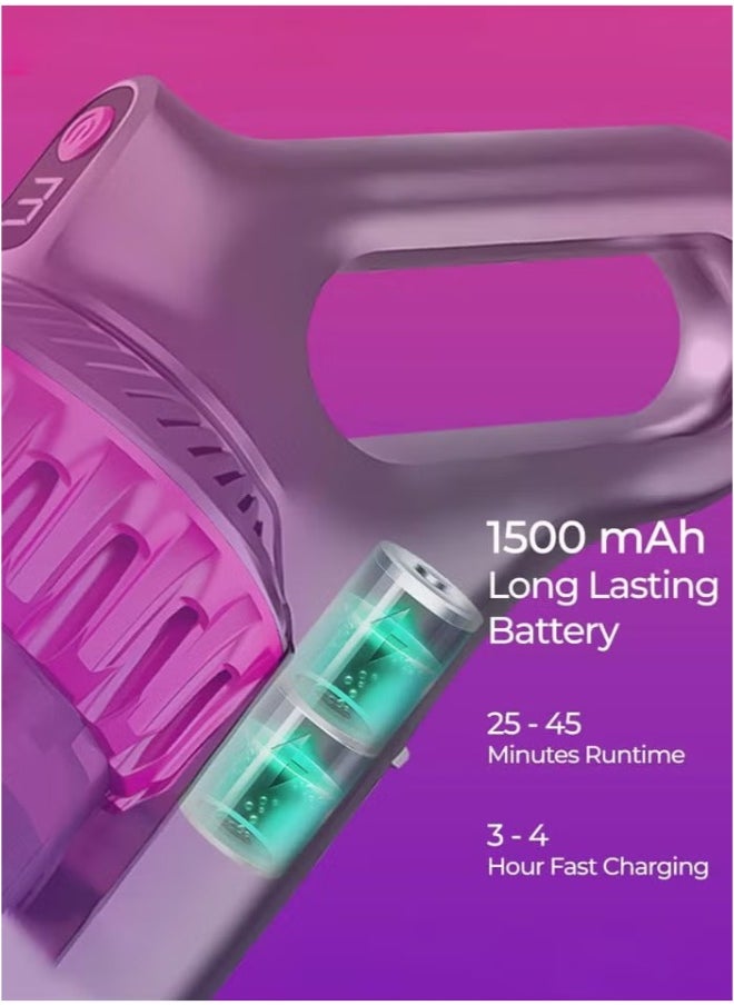 4 in 1 Cordless Vacuum Cleaner,10000Pa UV Mite Removal, Stick Handheld Vacuum Cleaner Ultra Quiet,Lightweight Vacuum Cleaner with HEPA Filter For Home/Car/Pet and Carpet Cleaning