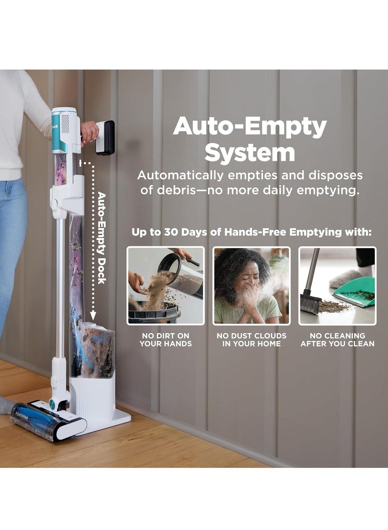 Clean & Empty – Lightweight Cordless Vacuum Cleaner with HEPA Filter, Powerful Suction, Portable, Rechargeable, Auto-Empty System, Stick Vacuum for Pet Hair, Carpets & Hardfloor 1.3 L 180 W BU3521ME White