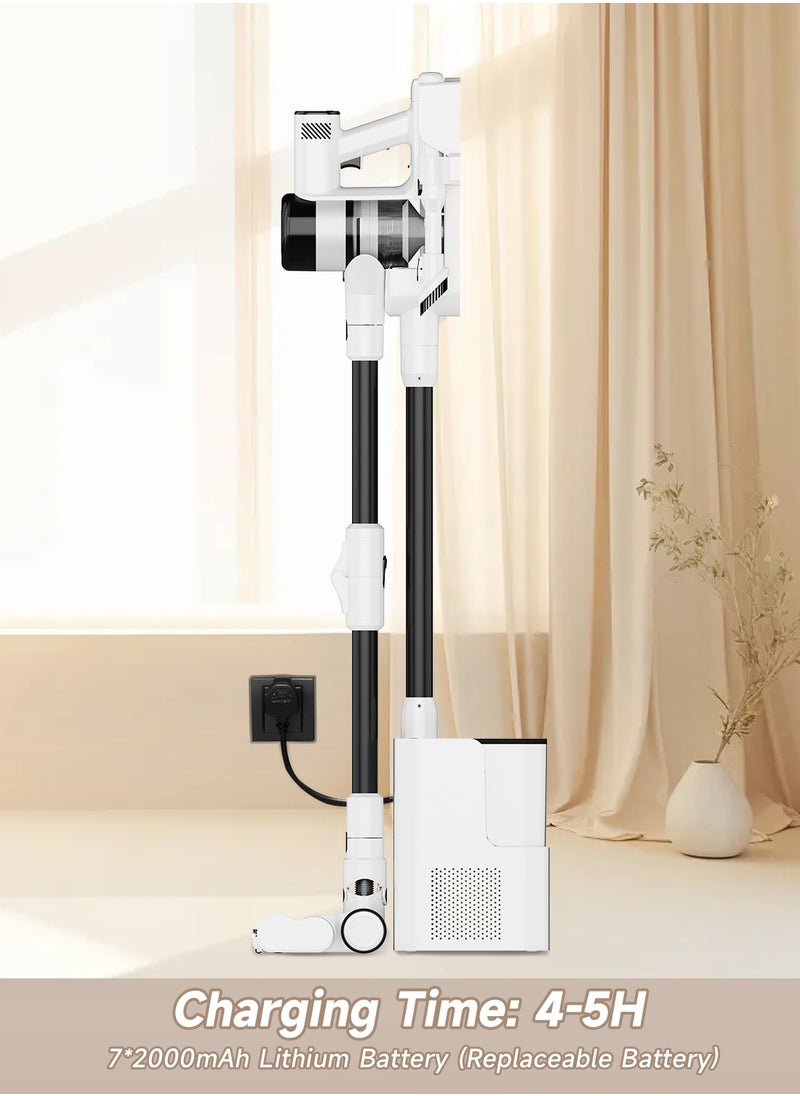 UltraClean Max Cordless Stick Vacuum with Self-Emptying Station, Powerful 28KPA Brushless Motor, 3-Speed Adjustable Suction, Smart LED Display, and Advanced Deep Cleaning Technology for Effortless Home Maintenance