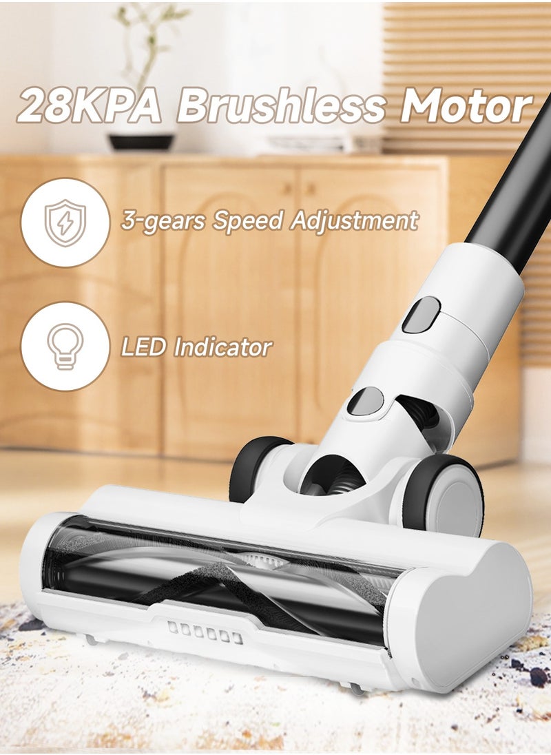 UltraClean Max Cordless Stick Vacuum with Self-Emptying Station, Powerful 28KPA Brushless Motor, 3-Speed Adjustable Suction, Smart LED Display, and Advanced Deep Cleaning Technology for Effortless Home Maintenance