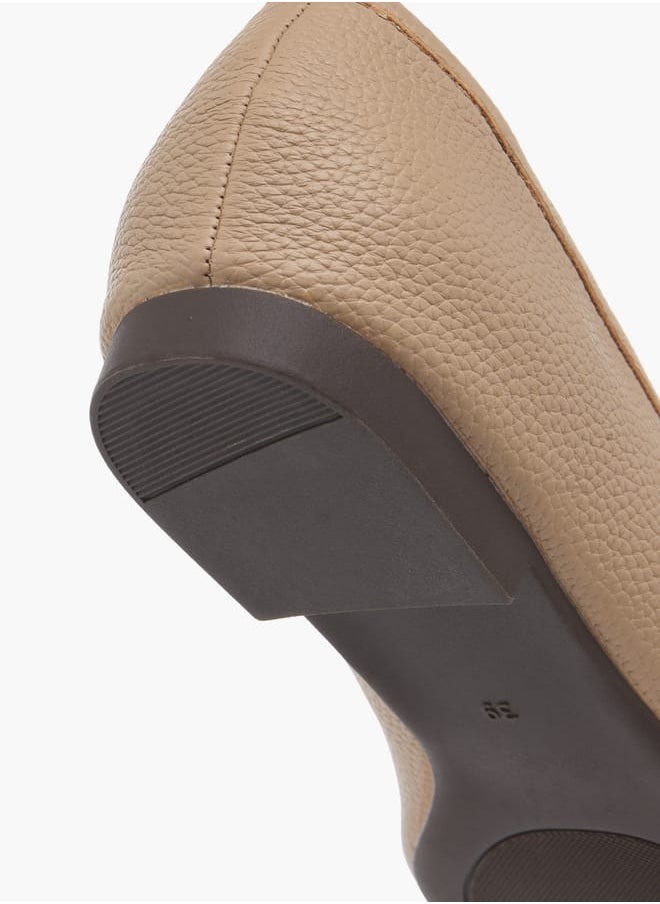 Women's Solid Slip-On Loafers with Charm Detail