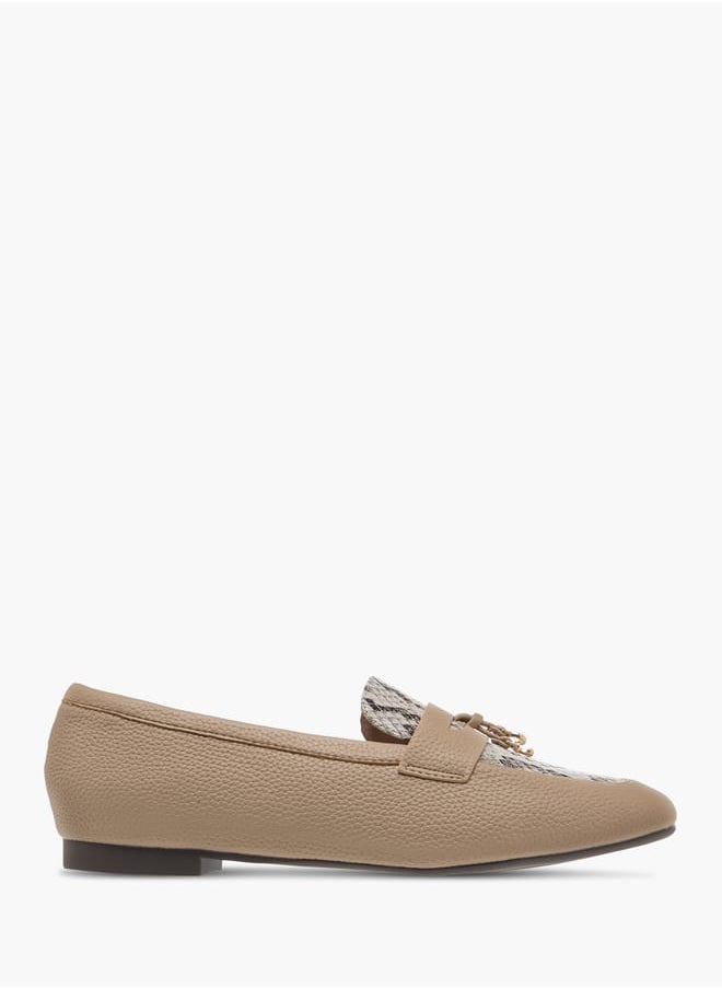 Women's Solid Slip-On Loafers with Charm Detail