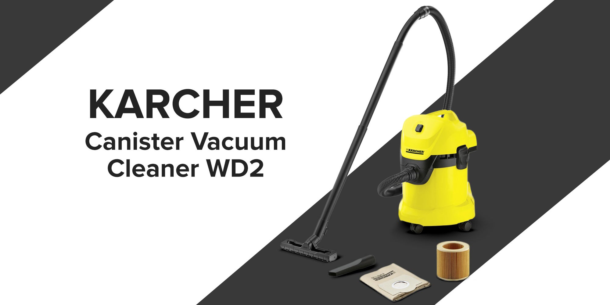 Canister Vacuum Cleaner 12 L 1000 W WD 2 Yellow/Black