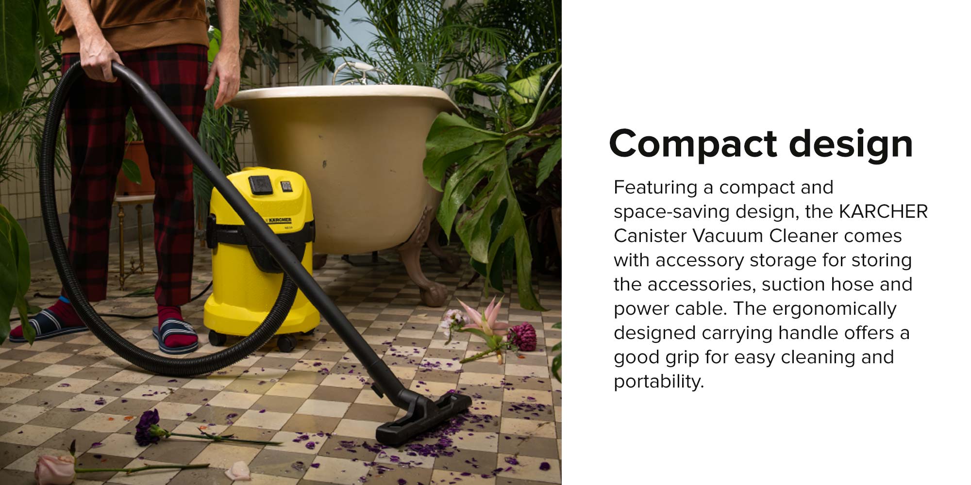 Canister Vacuum Cleaner 12 L 1000 W WD 2 Yellow/Black