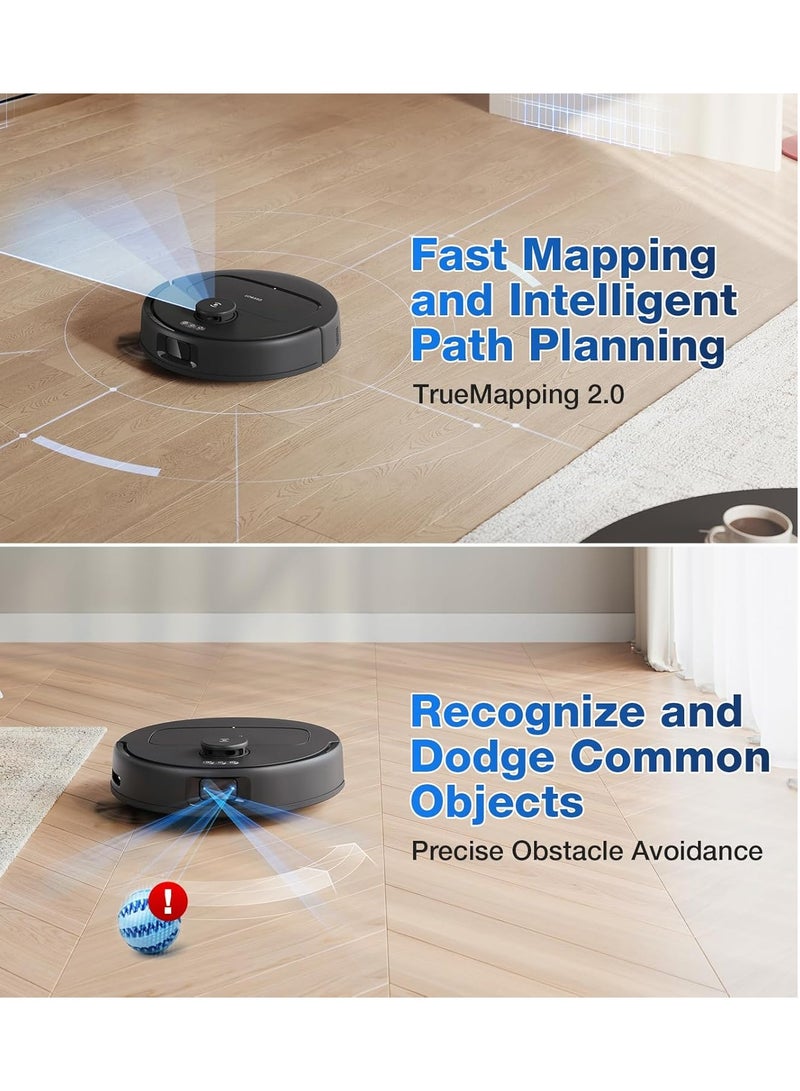 30 Pro Omni Robot Vacuum Cleaner with Station, Robot Vacuum Cleaner 10000Pa, Hot Water Cleaning and Drying, ZeroTangle 2.0 Brush, 9 mm Skid Lifting, Automatic Emptying 3.5 L 60 W YDLX11-1 Black