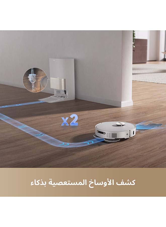 Dreame X40 Ultra Complete Robot Vacuum Cleaner, 12000 Pa Robotic Vacuum with Removable and Lift Mop, Extensive Cleaning with Side Brushes, MopExtend technology, Self-Cleaning Mop in 70° Hot Water 50 W RLX63CE-2 White