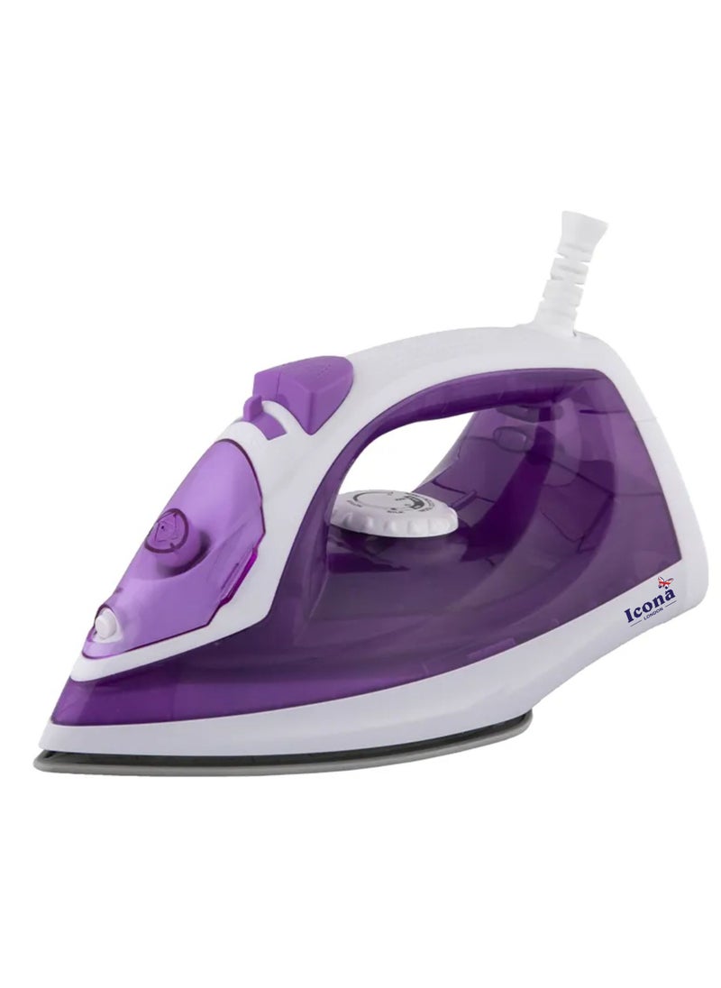 Icona Powerful Steam Burst Ferro a Vapor – Anti-Drip Portable Electric Steam Iron for Clothes with Adjustable Temperature Control, Purple