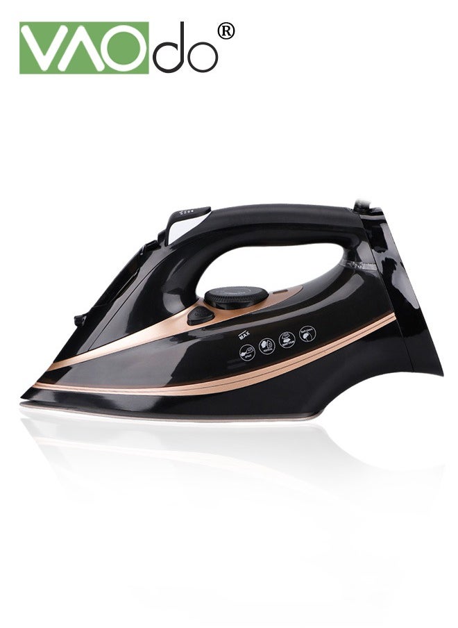 Iron with Rapid Heating Ceramic Coated Soleplate Powerful Steam Blast Leakproof Lightweight Self-Cleaning Steam Iron 2600W 360ML Water Tank