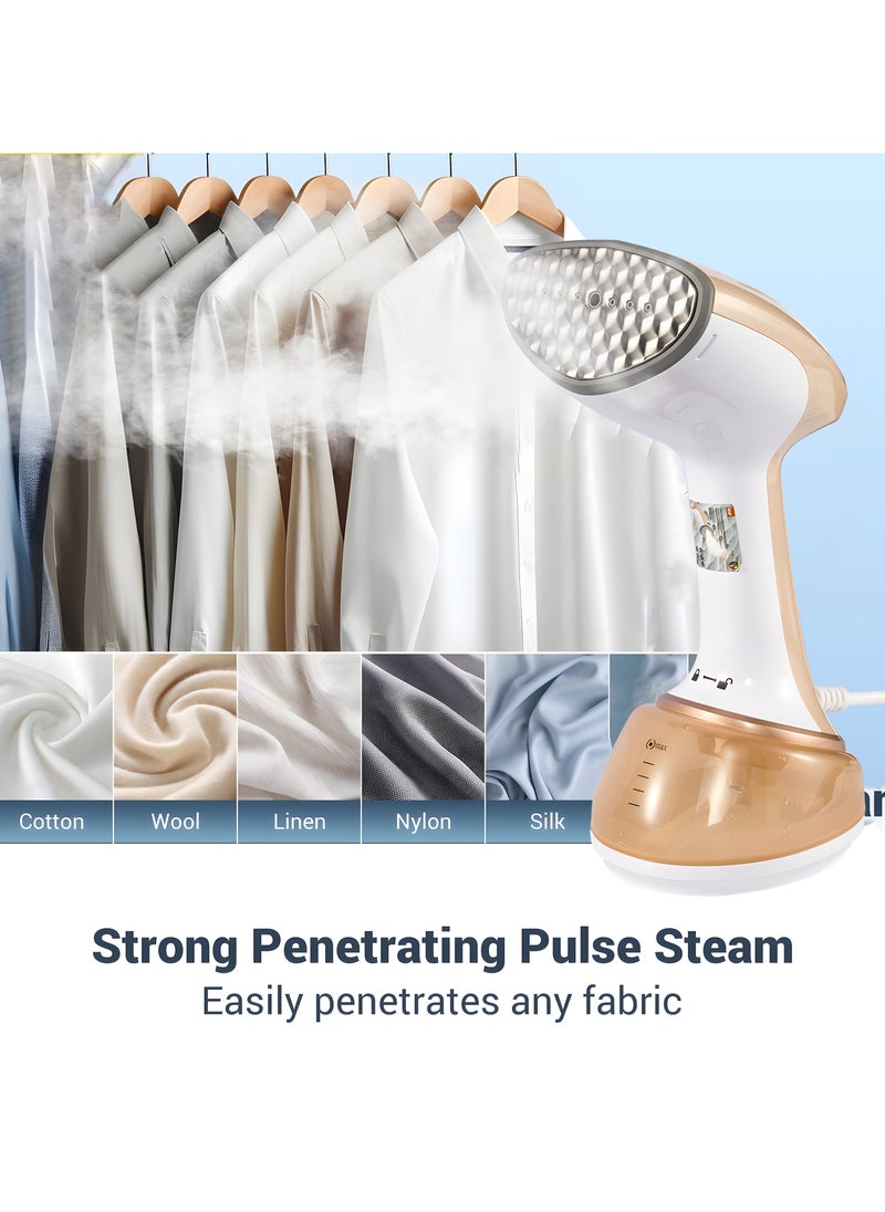 Portable Handheld Clothes Steamer, 1500W, 300ml Detachable Water Tank, Portable Steam Iron, Quick Heat-Up, Continuous Steam Output, Anti-Drip, Travel Friendly
