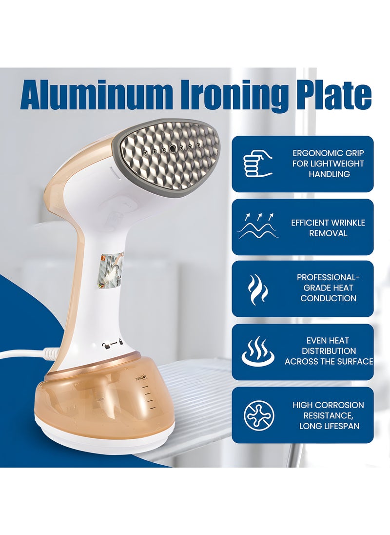 Portable Handheld Clothes Steamer, 1500W, 300ml Detachable Water Tank, Portable Steam Iron, Quick Heat-Up, Continuous Steam Output, Anti-Drip, Travel Friendly