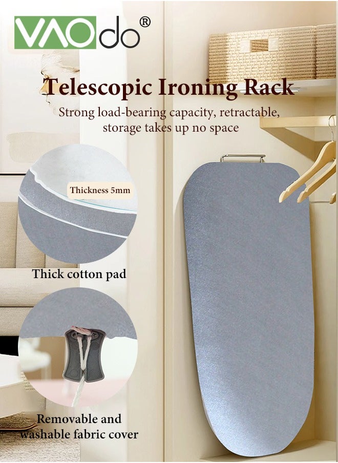 Small Size Ironing Board with Ironing Board with Shirt Sleeves, Full Metal Construction Iron Board, Removable Heat Breathable Resistant Cloth Cover,  Anti-Skid Feet, Easy to Move and Carry