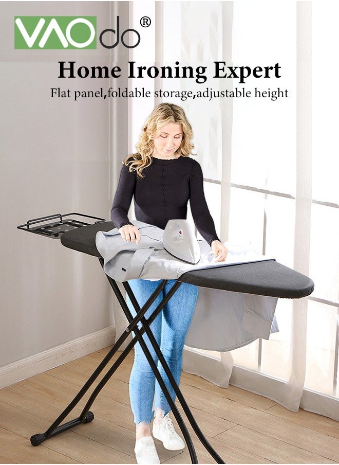 Full Size Ironing Board with Small Ironing Board, Full Metal Construction Iron Board, Removable Heat & Scorch Resistant Fabric, Cord Holder, Anti-Skid Feet, Adjustable Tabletop