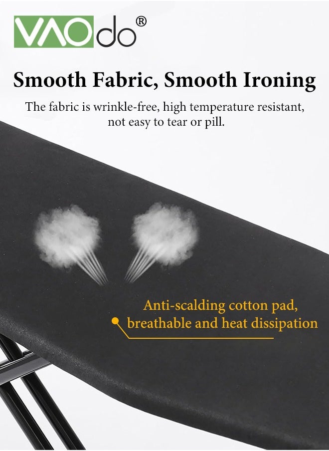 Full Size Ironing Board with Small Ironing Board, Full Metal Construction Iron Board, Removable Heat & Scorch Resistant Fabric, Cord Holder, Anti-Skid Feet, Adjustable Tabletop