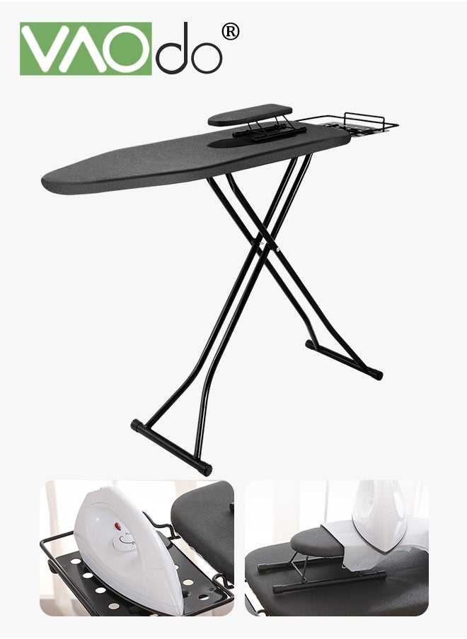 Full Size Ironing Board with Small Ironing Board, Full Metal Construction Iron Board, Removable Heat & Scorch Resistant Fabric, Cord Holder, Anti-Skid Feet, Adjustable Tabletop