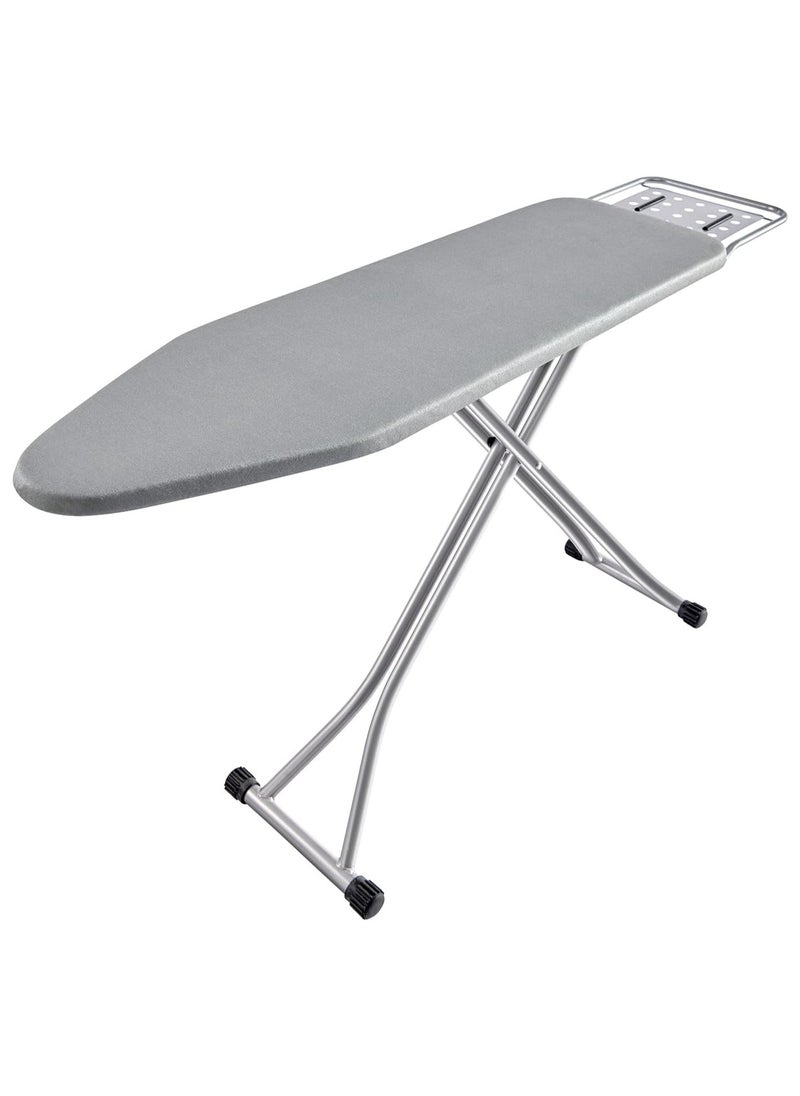 Foldable Ironing Board with Heat Resistant Cover, Steam Iron Rest and Non-Slip Legs - Sturdy Metal Frame, Height Adjustable