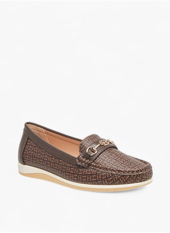 Women Solid Buckle Accent Slip-On Loafers