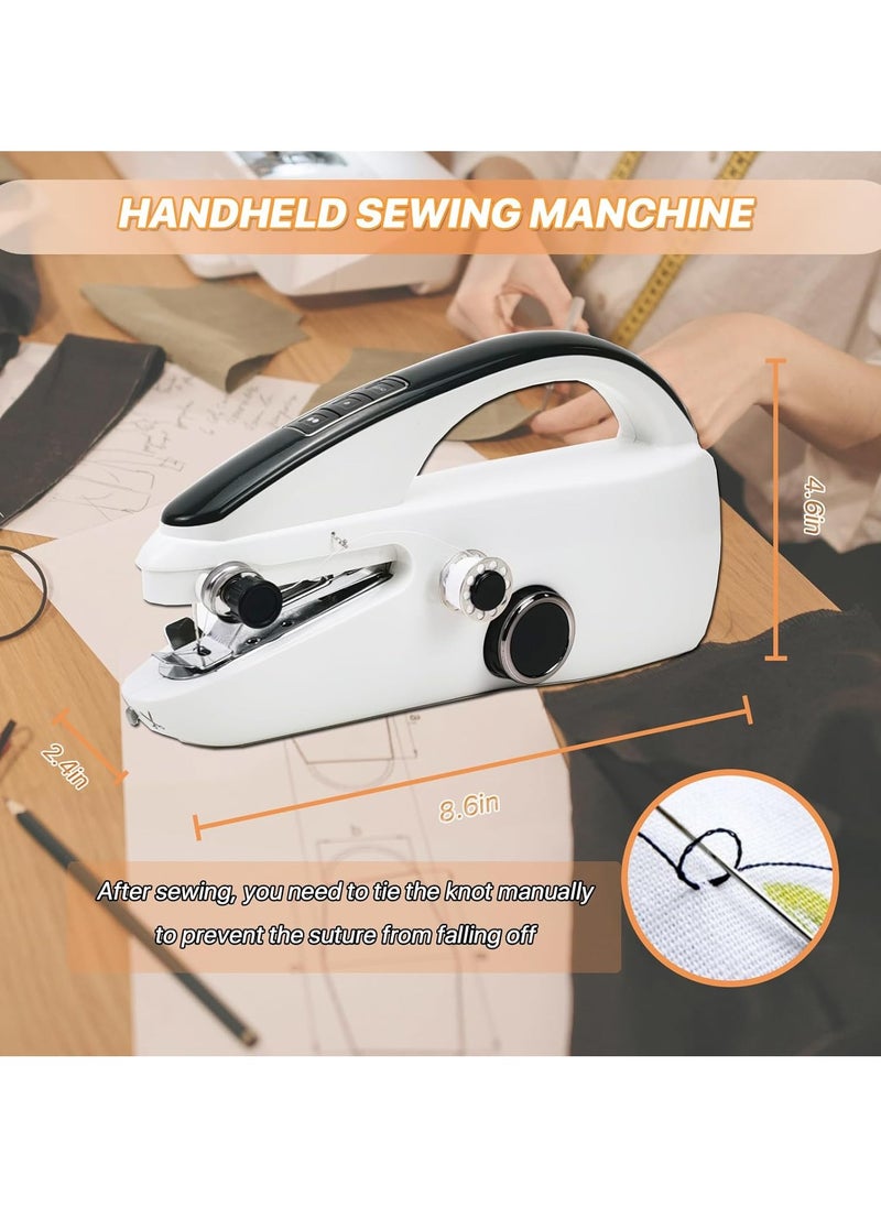 Handheld Sewing Machine, Mini Hand Sewing Machine for Beginners, 2 Speed Adjustment Electric Portable Sewing Machine, Easy to Use and Fast Stitch, Suitable for Adults, DIY, Home, Traveling