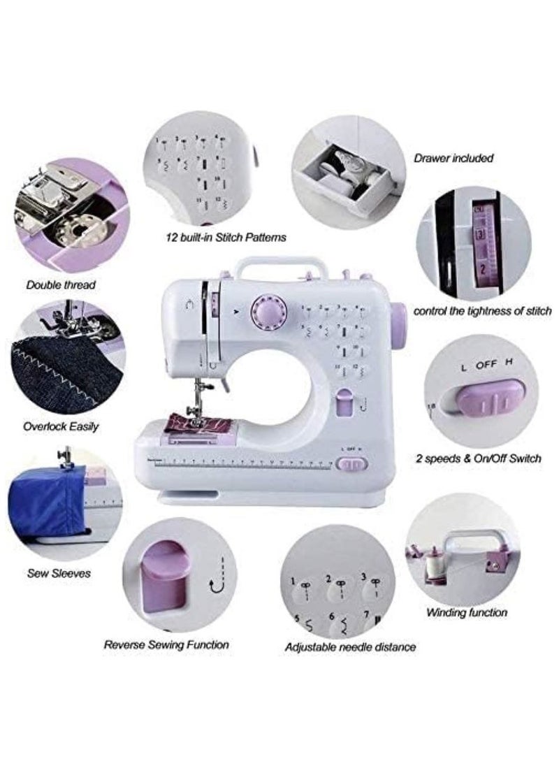 12 Stitches Multifunction Mini Sewing Machine