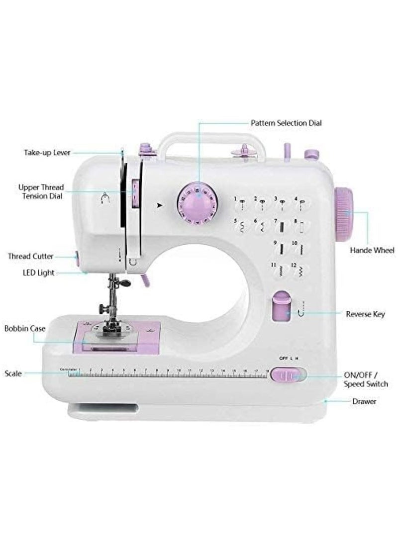 12 Stitches Multifunction Mini Sewing Machine