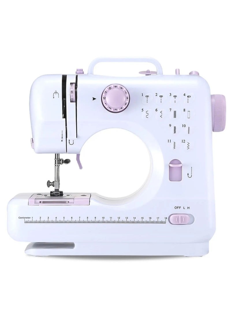 Electric Sewing Machine, 12-Needle Two-Way Household Portable Sewing Machine for Sewing, Overlocking, and Buttonholes