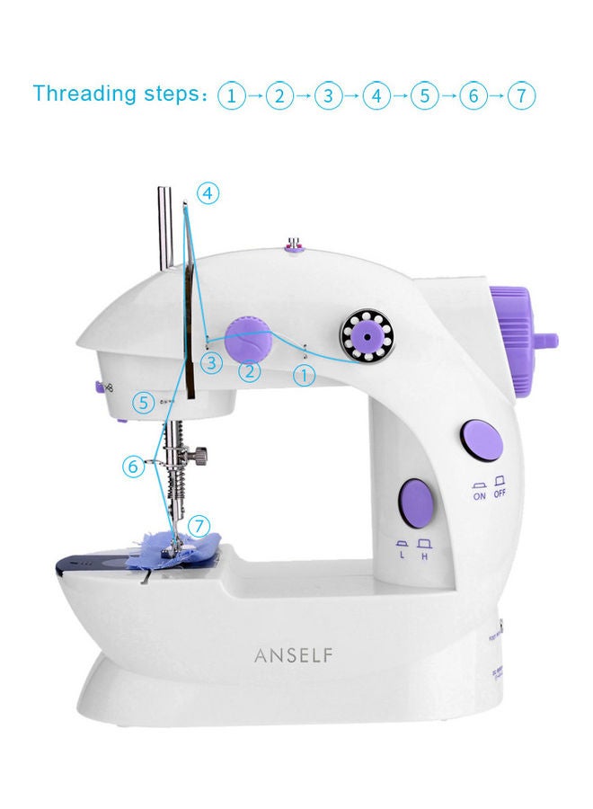 Mini Electric Sewing Machine H46281 White/Purple