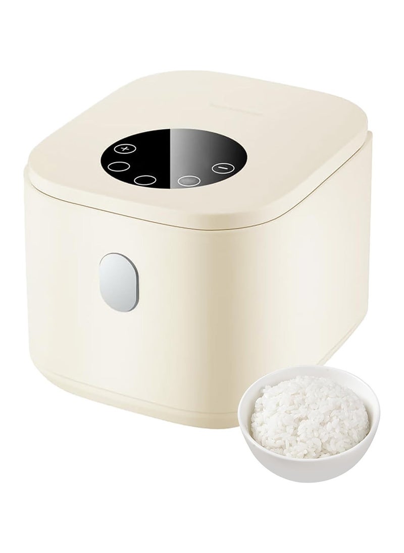 Rice Cooker Small 2.5 L with Steamer, Digital Multi Cooker with Timer and Keep Warm Function,Non-Stick Cooking Pot,3-Cup Capacity for Rice,Soup,Eggs,Compact Size, (Beige)