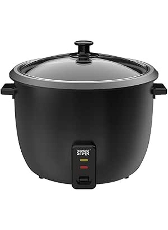 Winning Star Electric Rice Cooker & Steamer, 2.8L, 1000W, Non-Stick Inner Pot, Glass Lid, Rice Measuring Cup & Scoop, Copper Power Cord with BS Plug, ST-9345, Black, EU Quality