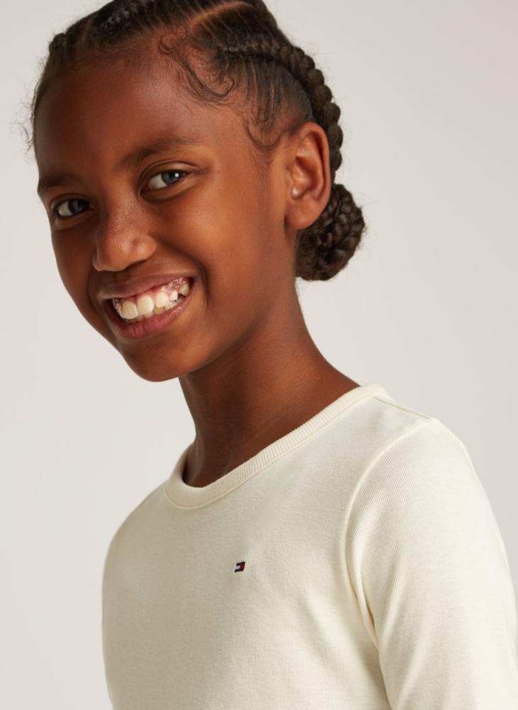 Kids Slub Knitted Long Sleeve Top