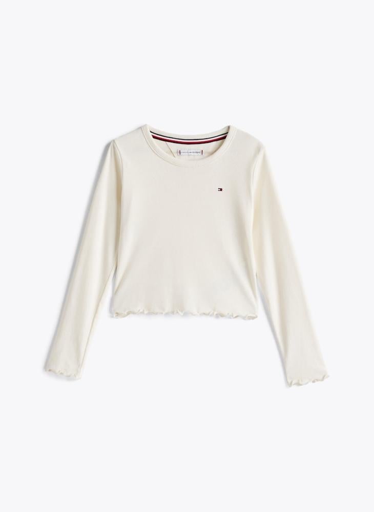 Kids Slub Knitted Long Sleeve Top