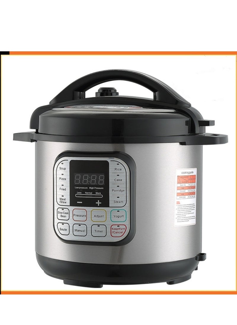 Intelligent electric pressure cooker with 10 levels of safety protection, multifunctional and removable stainless steel inner pot for fast, safe and versatile cooking.