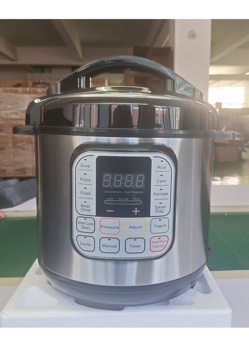 Intelligent electric pressure cooker with 10 levels of safety protection, multifunctional and removable stainless steel inner pot for fast, safe and versatile cooking.