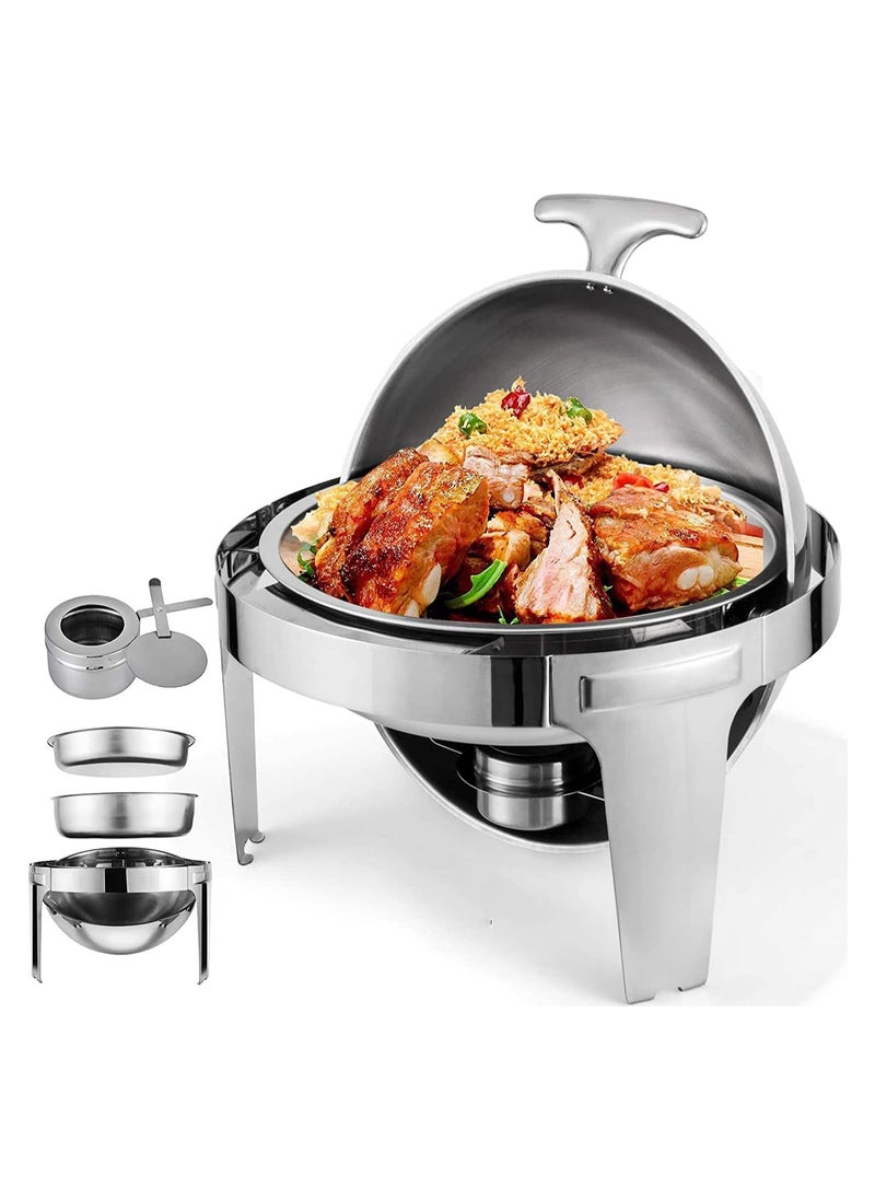 Round Chafing Dish Buffet Warmer Stainless Steel Stove Household Commercial Small Chafing Dish Table Food Warmer