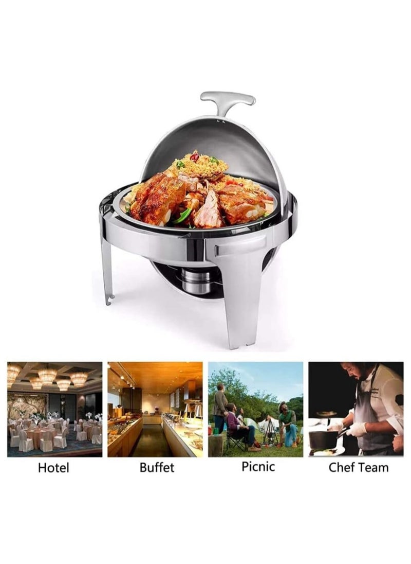 Round Chafing Dish Buffet Warmer Stainless Steel Stove Household Commercial Small Chafing Dish Table Food Warmer