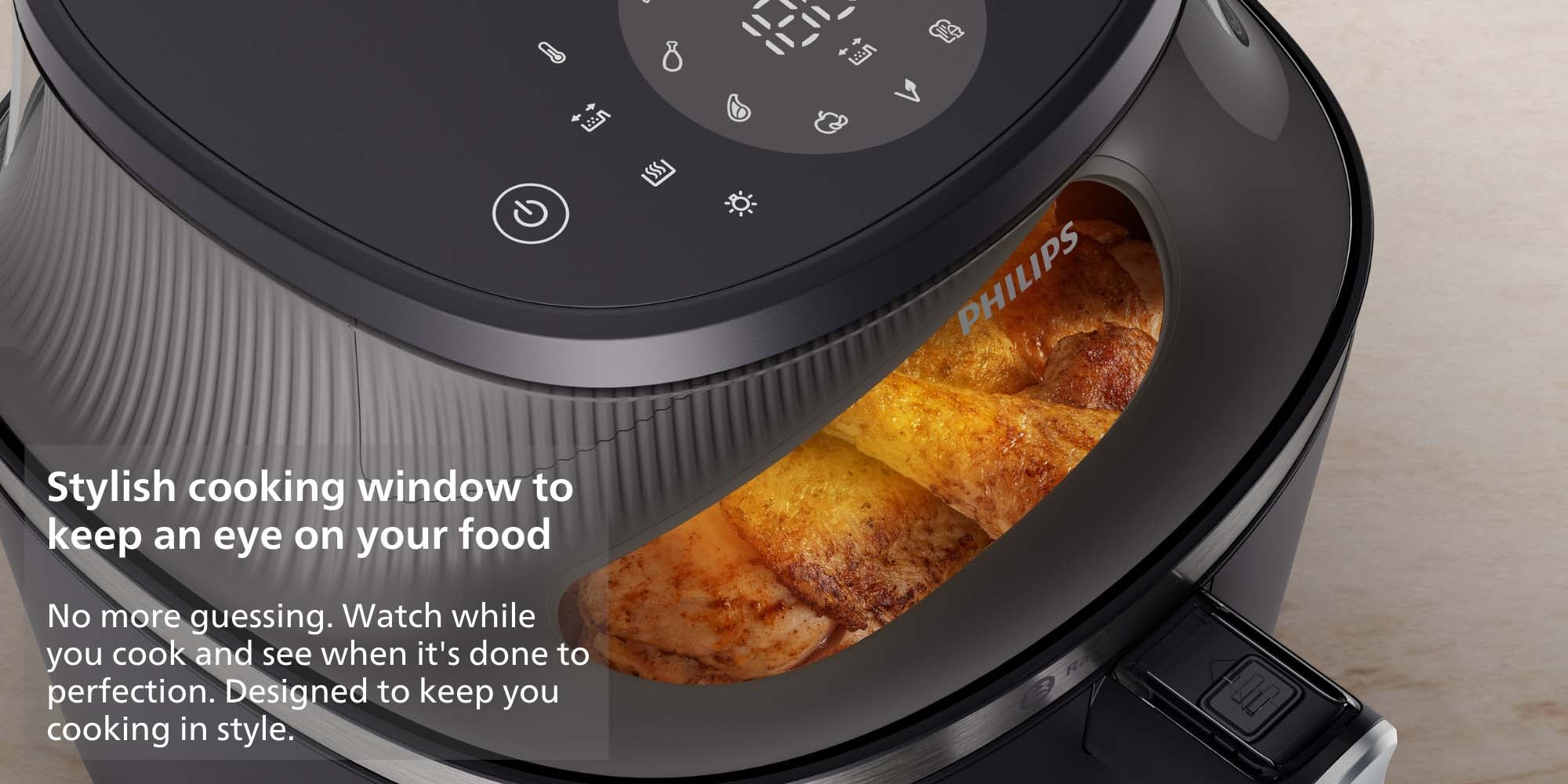 Airfryer XL - See-through Cooking Window, 16 Cooking Functions, Touchscreen, RapidAir Plus Technology, 6.2 L 1700 W NA332/00 Black