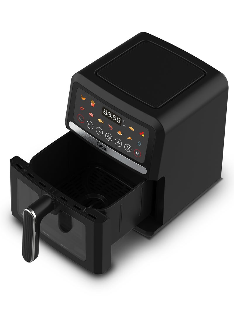Digital Air Fryer 5 L Multi-Function for Frying, Baking, Grilling, Roasting, Safety Lock, Cool Touch Handle, 5 L 1500 W CK367 Black