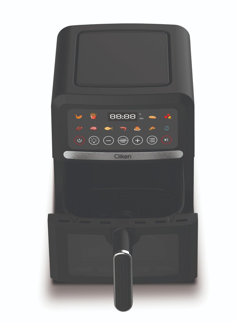 Digital Air Fryer 5 L Multi-Function for Frying, Baking, Grilling, Roasting, Safety Lock, Cool Touch Handle, 5 L 1500 W CK367 Black
