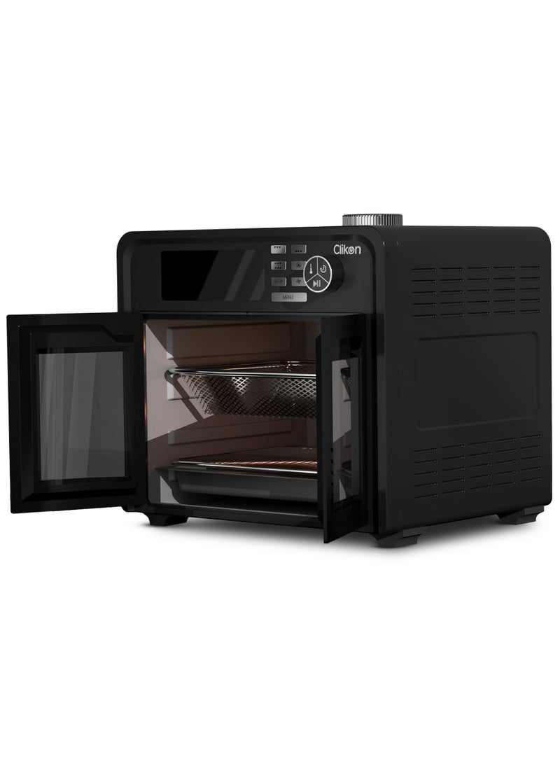 28L Air fryer with Oven For Air Fry, Bake, Reheat With 18 in 1 Present Cooking Function,Overheating Protection,Digital LED Display With Glass French Doors, 28 L 1700 W CK373 Black