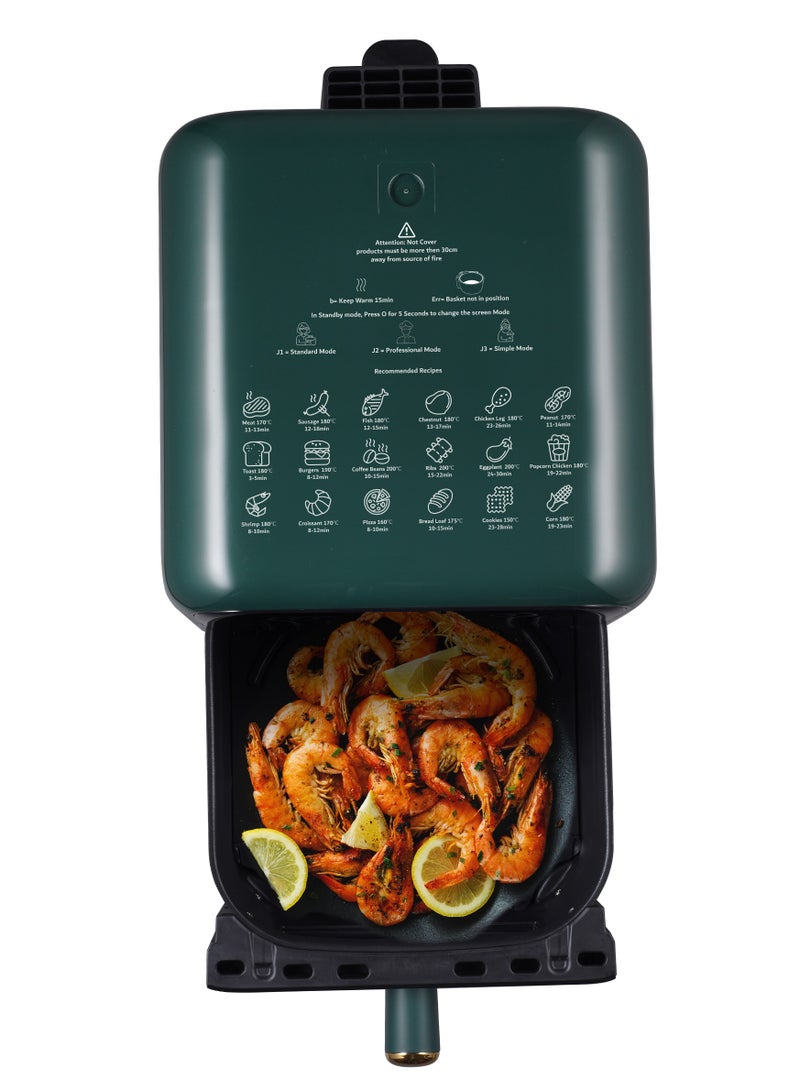 Air Fryer, 1700W, 7.5L Large Capacity, Digital Touch Control, Multi Functions, Overheating Protection 7.5 L 1700 W CK371 Green