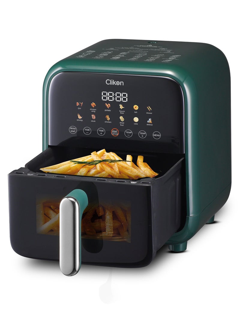 Air Fryer, 1700W, 7.5L Large Capacity, Digital Touch Control, Multi Functions, Overheating Protection 7.5 L 1700 W CK371 Green