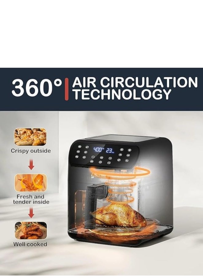 Digital Air Fryer Oven With Clear Window And Internal Light,Cooking with Rapid Air Convection Technology,Crisp Results,12 Program 5L Capacity1500 W